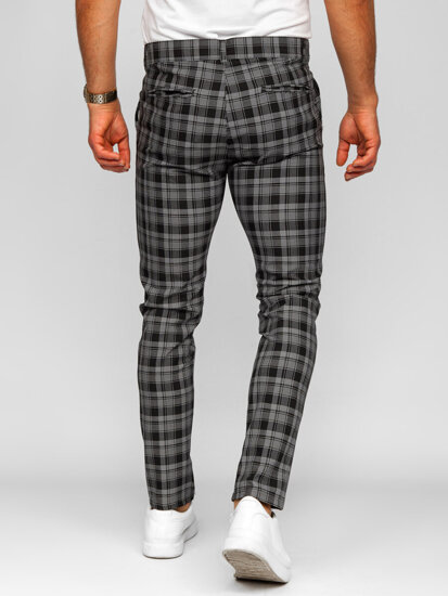 Men's Checkered Joggers Black-White Bolf 184147