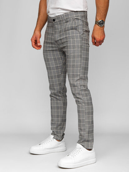 Men's Checkered Joggers Grey Bolf 184171