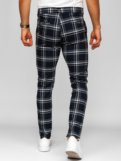 Men's Checkered Joggers Navy Blue Bolf 184144