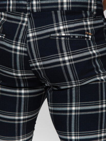 Men's Checkered Joggers Navy Blue Bolf 184144