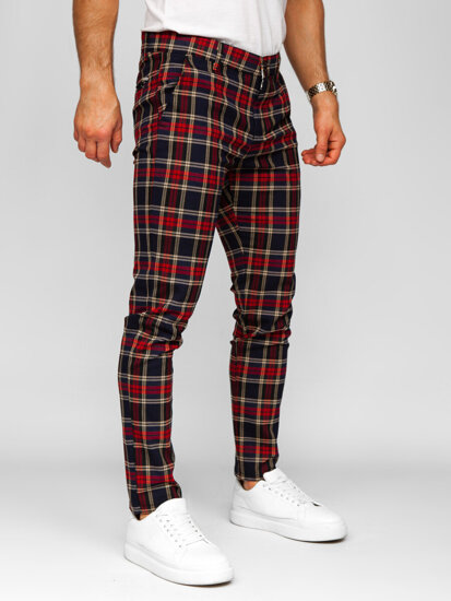 Men's Checkered Joggers Navy Blue Bolf 184165