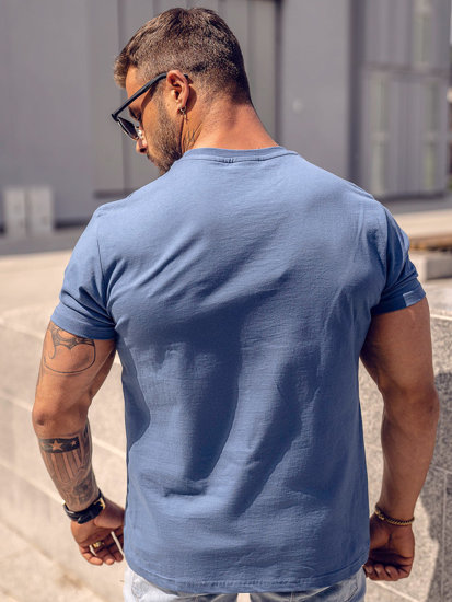 Men's Cotton Basic T-shirt Blue Bolf 192397A