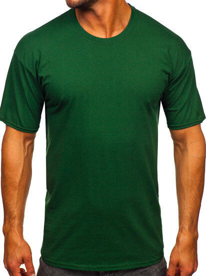 Men's Cotton Basic T-shirt Dark Green Bolf B459