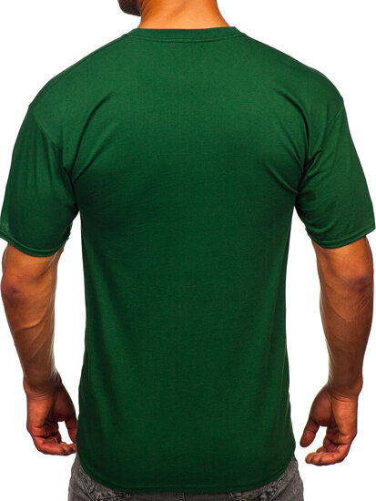 Men's Cotton Basic T-shirt Dark Green Bolf B459