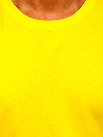 Men's Cotton Basic T-shirt Yellow-Neon Bolf B459