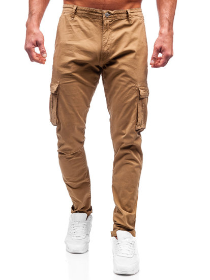 Men's Cotton Cargo Pants Camel Bolf J700
