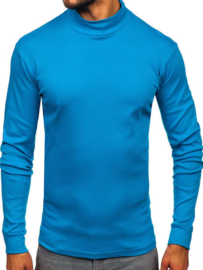 Men’s Cotton Polo Neck Sweater Blue Bolf 534