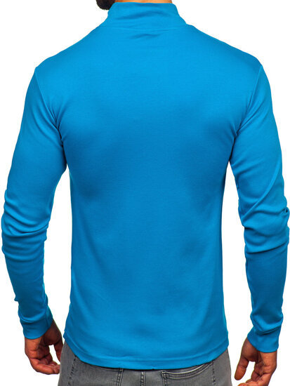 Men’s Cotton Polo Neck Sweater Blue Bolf 534