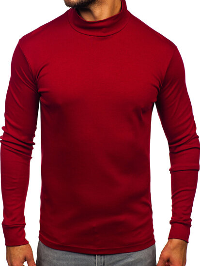 Men’s Cotton Polo Neck Sweater Claret Bolf 534