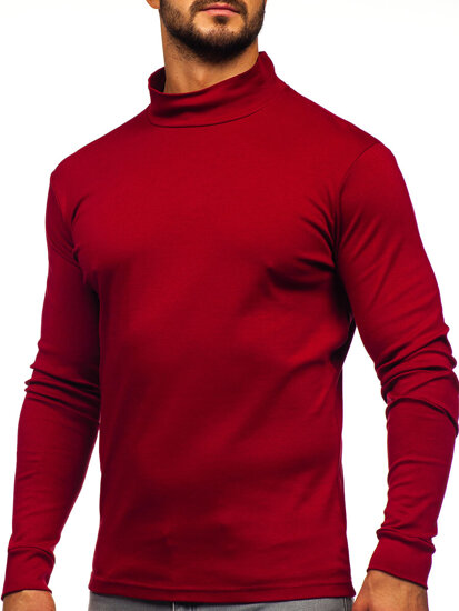 Men’s Cotton Polo Neck Sweater Claret Bolf 534