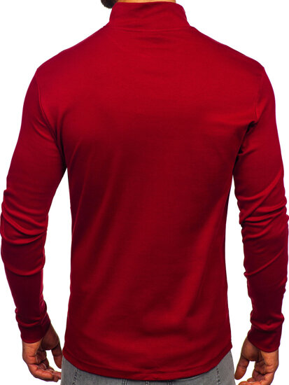 Men’s Cotton Polo Neck Sweater Claret Bolf 534