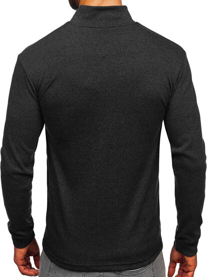 Men’s Cotton Polo Neck Sweater Graphite Bolf 534