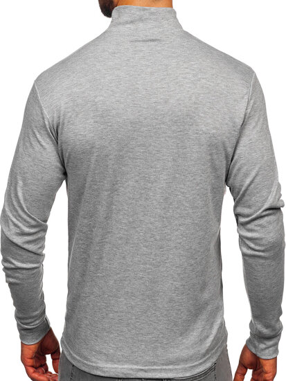 Men’s Cotton Polo Neck Sweater Grey Bolf 534