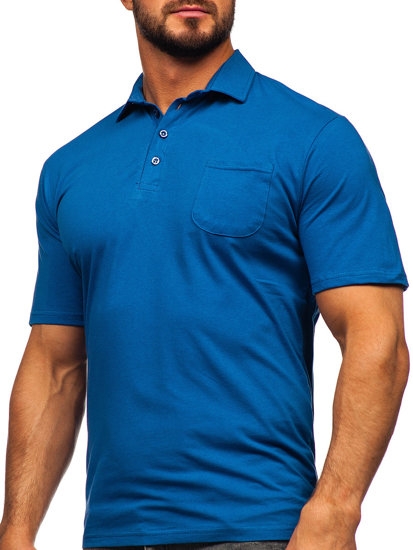 Men's Cotton Polo Shirt Blue Bolf 143006