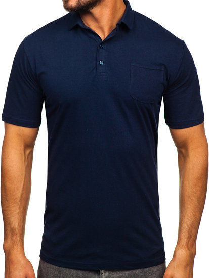 Men's Cotton Polo Shirt Navy Blue Bolf 143006