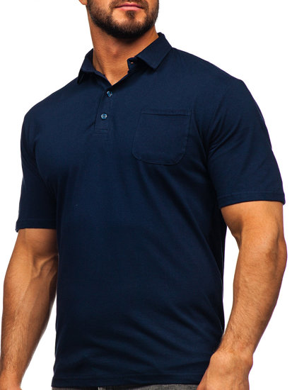 Men's Cotton Polo Shirt Navy Blue Bolf 143006