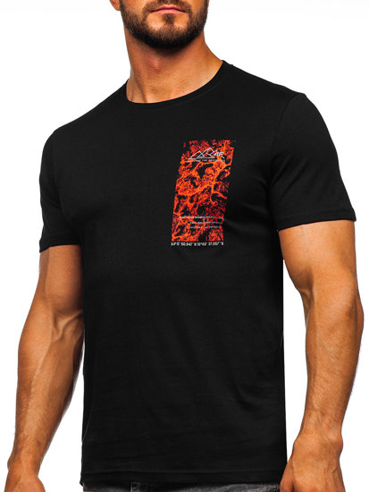 Men's Cotton Printed T-shirt Black 4F M487