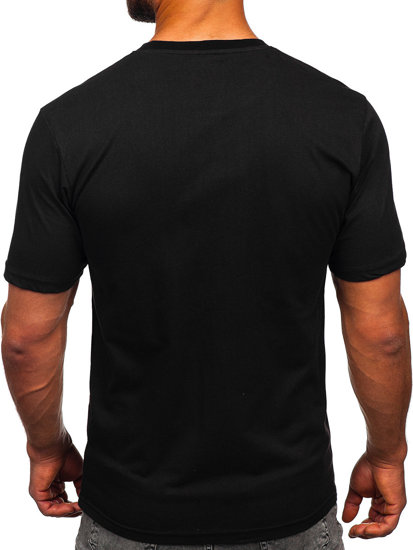 Men's Cotton Printed T-shirt Black Bolf 143020