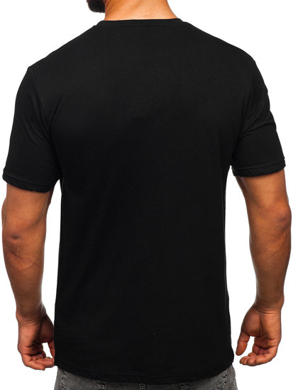 Men's Cotton Printed T-shirt Black Bolf 14782