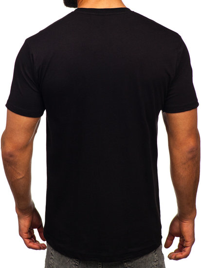 Men's Cotton Printed T-shirt Black Bolf 14800