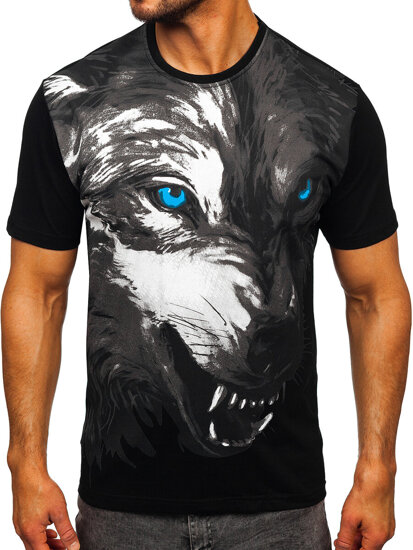 Men's Cotton Printed T-shirt Black Bolf 5041