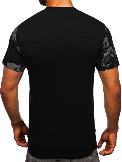 Men's Cotton Printed T-shirt Black Bolf 627-1