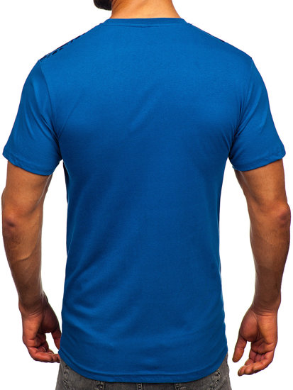 Men's Cotton Printed T-shirt Blue Bolf 14720