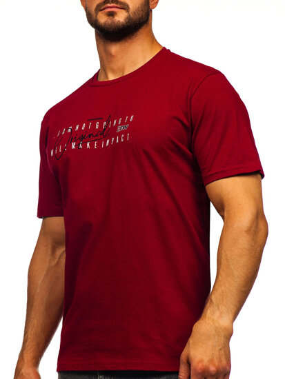 Men's Cotton Printed T-shirt Claret Bolf 5032