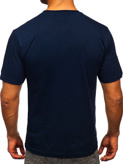 Men's Cotton Printed T-shirt Dark Navy Blue Bolf 143000