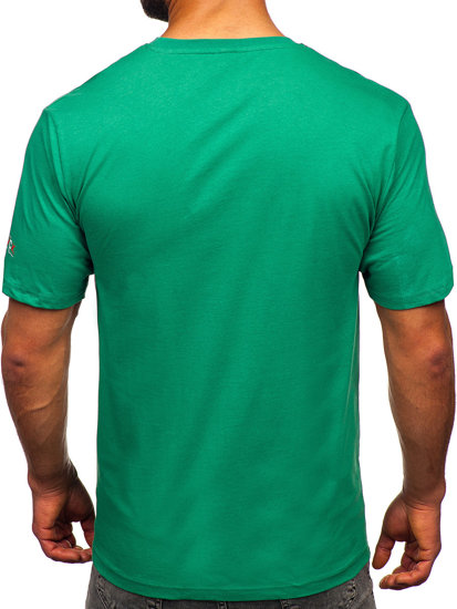 Men's Cotton Printed T-shirt Green Bolf 14739