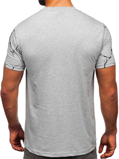 Men's Cotton Printed T-shirt Grey Bolf 14717