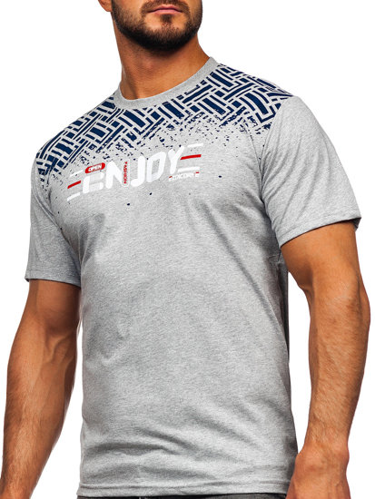 Men's Cotton Printed T-shirt Grey Bolf 14720