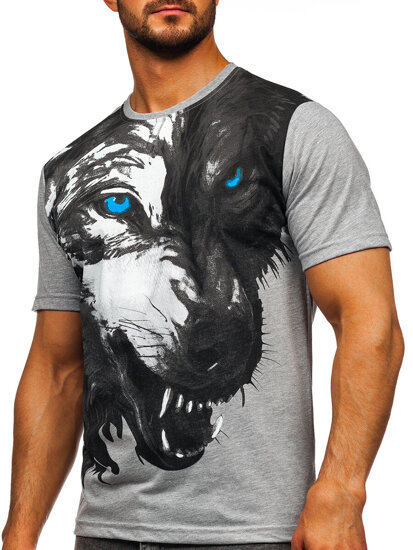 Men's Cotton Printed T-shirt Grey Bolf 5041