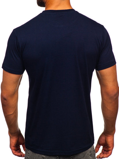 Men's Cotton Printed T-shirt Navy Blue Bolf 143008