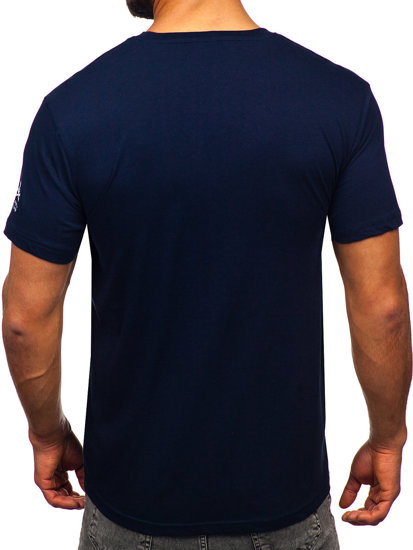 Men's Cotton Printed T-shirt Navy Blue Bolf 14784