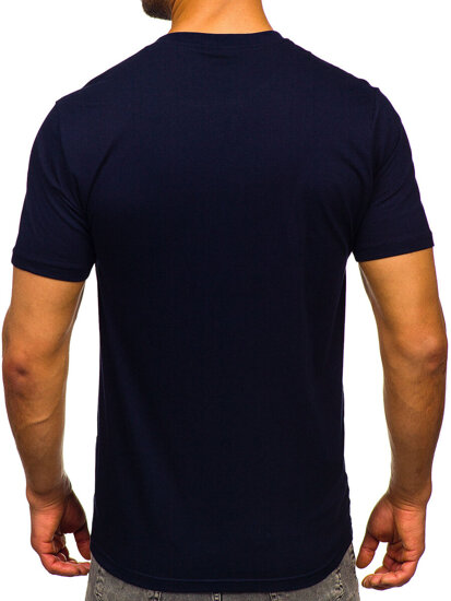 Men's Cotton Printed T-shirt Navy Blue Bolf 5052