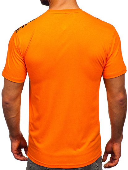 Men's Cotton Printed T-shirt Orange Bolf 14720