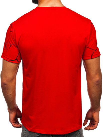 Men's Cotton Printed T-shirt Red Bolf 14717