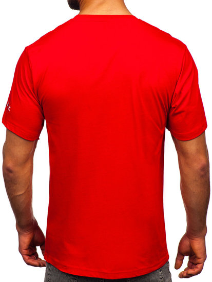 Men's Cotton Printed T-shirt Red Bolf 14739