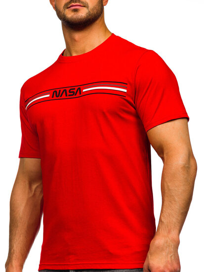 Men's Cotton Printed T-shirt Red Bolf 5052