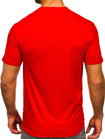 Men's Cotton Printed T-shirt Red Bolf 5052