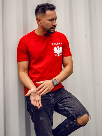 Men's Cotton Printed T-shirt Red Bolf 5064A