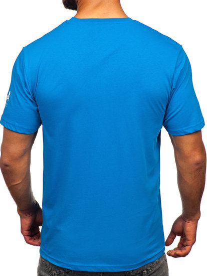 Men's Cotton Printed T-shirt Sky Blue Bolf 14784