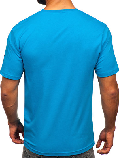 Men's Cotton Printed T-shirt Turquoise Bolf 14784