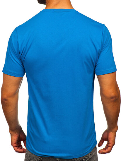 Men's Cotton Printed T-shirt Turquoise Bolf 5032