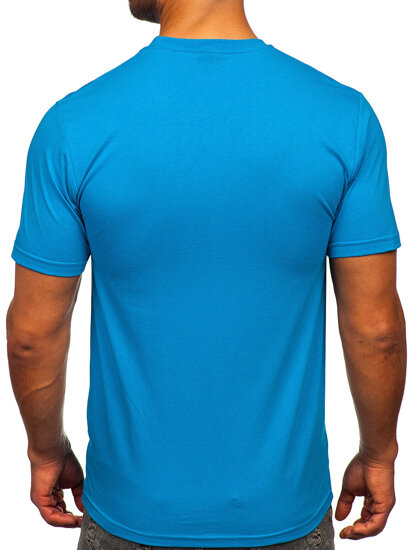 Men's Cotton Printed T-shirt Turquoise Bolf 5035