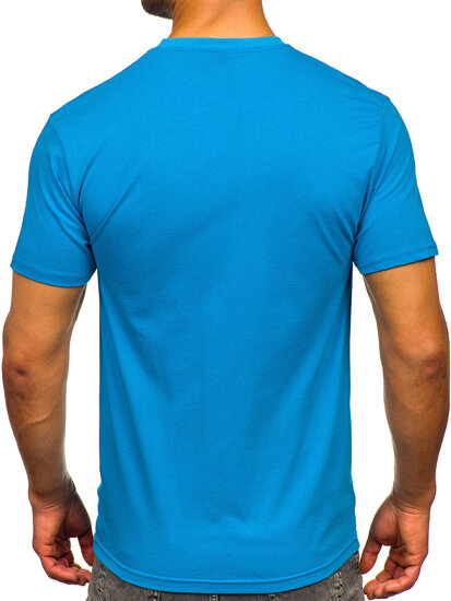 Men's Cotton Printed T-shirt Turquoise Bolf 5052