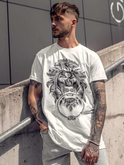 Men's Cotton Printed T-shirt White Bolf 0202A