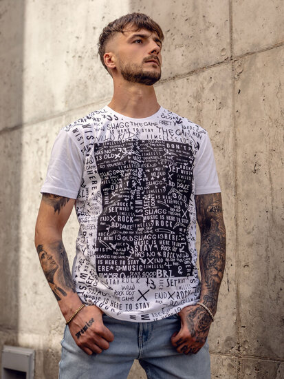 Men's Cotton Printed T-shirt White Bolf 1173A