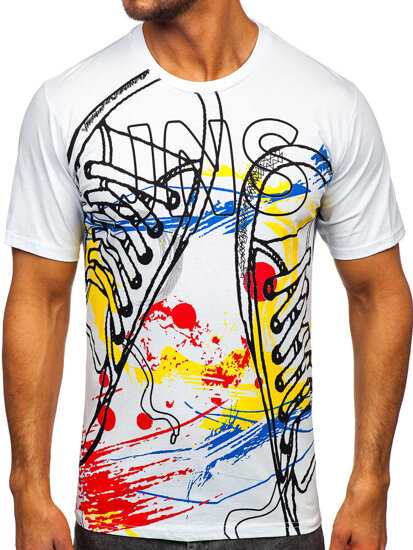 Men's Cotton Printed T-shirt White Bolf 143000